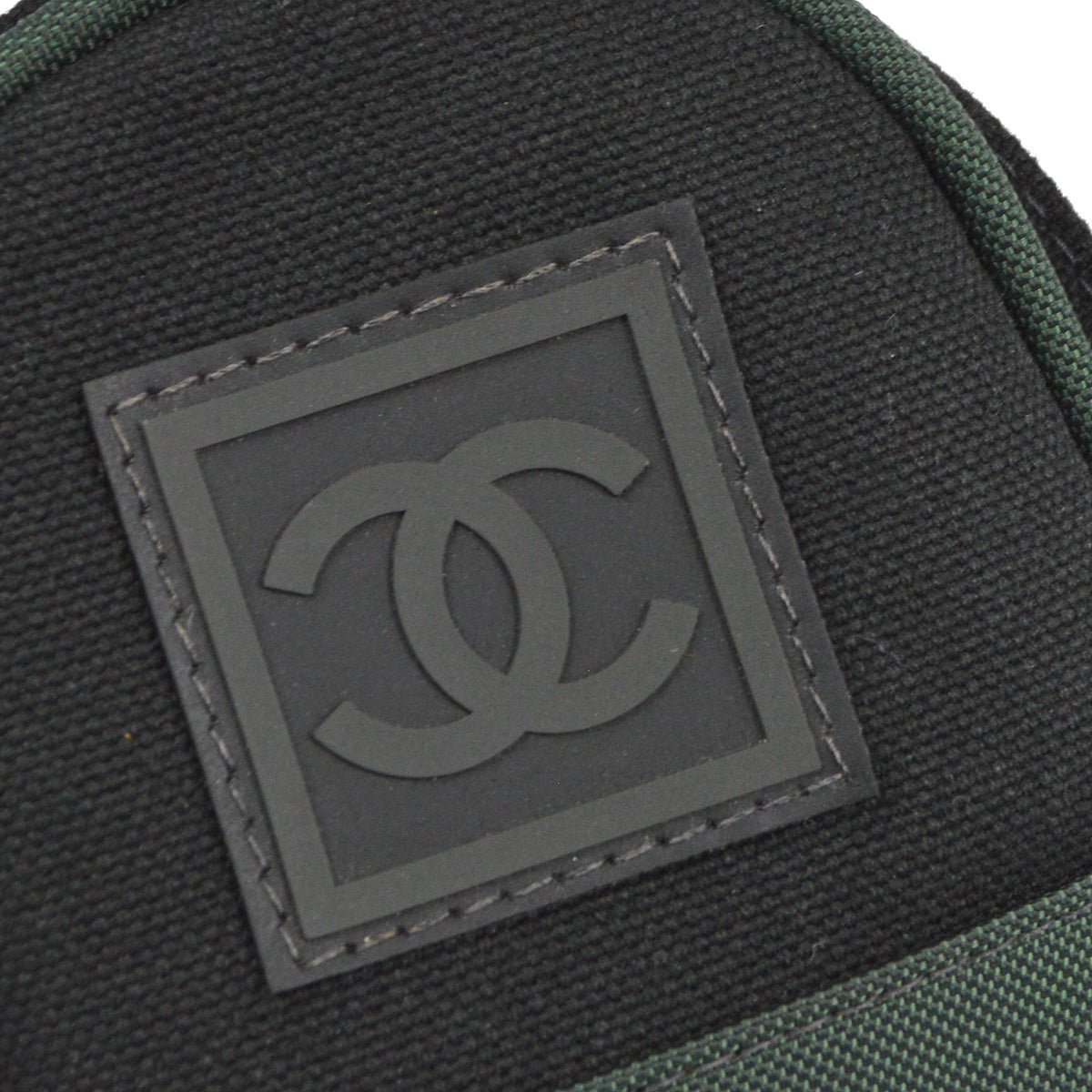 Luxury Chanel Sports Line Leg Bag Pouch Black Green
