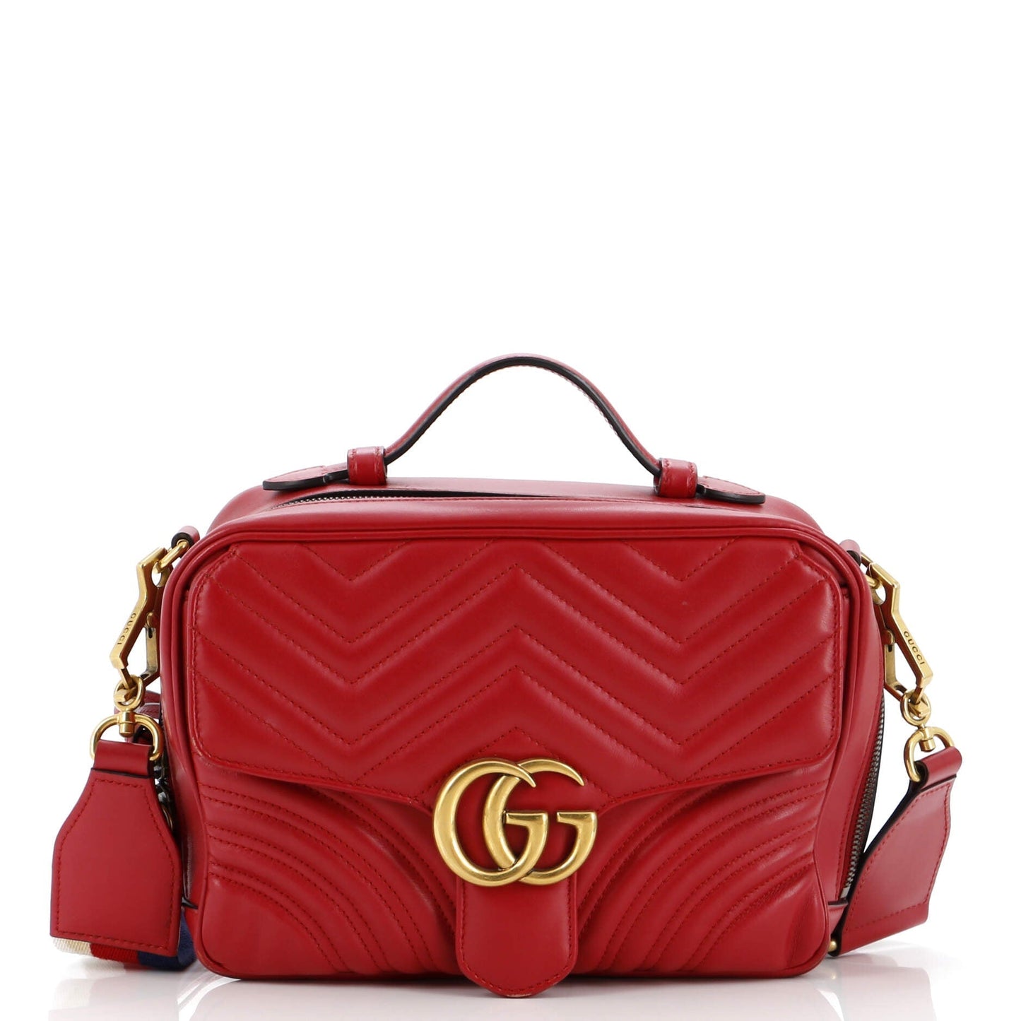 Luxury Gucci Trending 2025 GG Marmont Zip Around Camera Bag Matelasse Leather Small