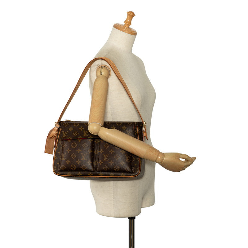 Louis Vuitton Monogram Vivace GM Shoulder Bag M51163 Brown PVC Leather Louis Vuitton