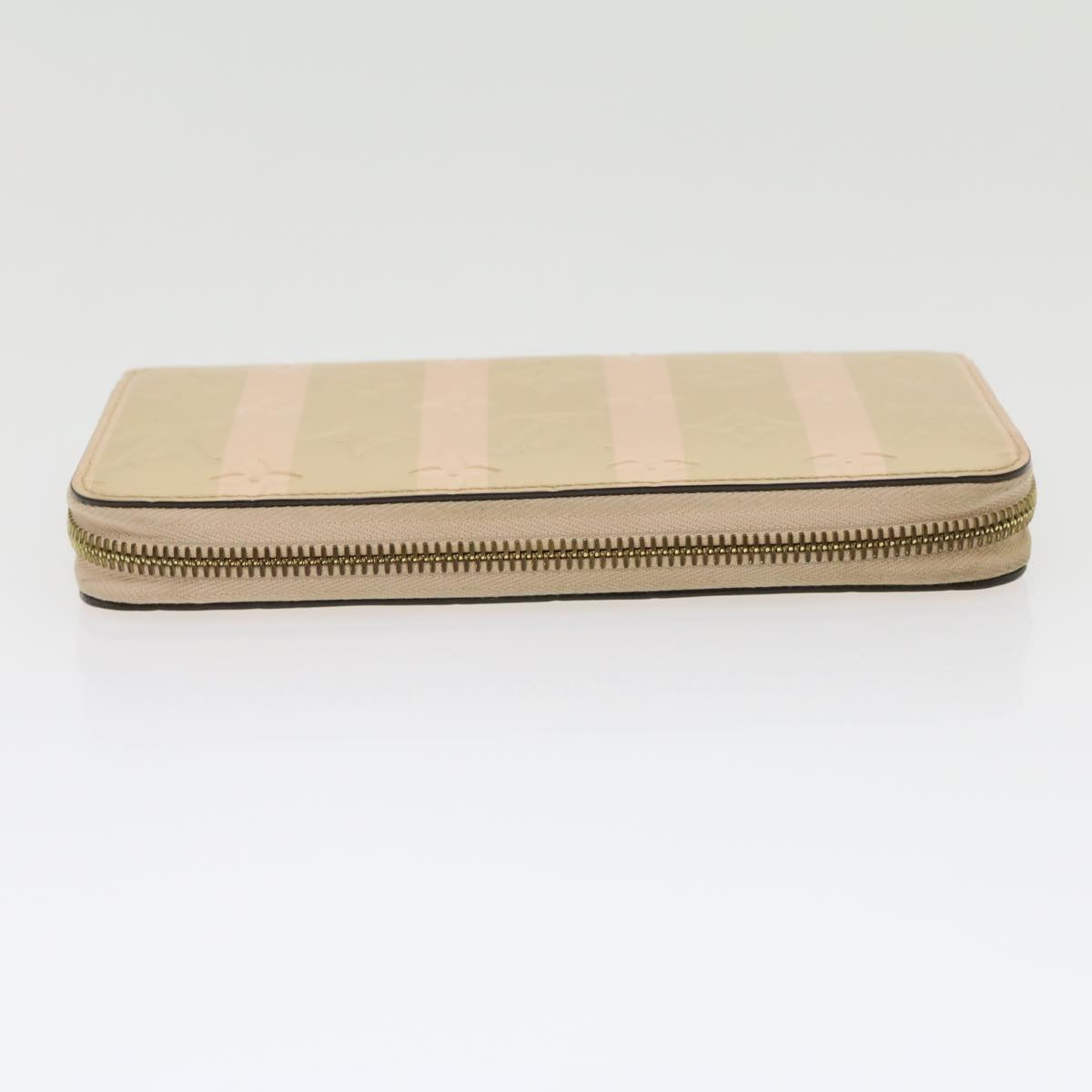LOUIS VUITTON Vernis Rayure Zippy Wallet Long Wallet Beige M58037 30210
