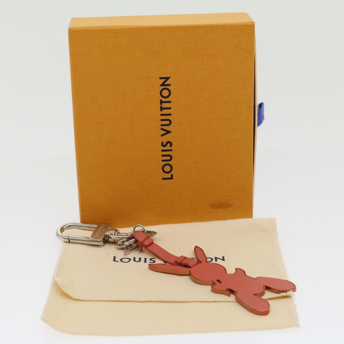 LOUIS VUITTON Jeff Coons Rabbit Charm Pink M62733 LV 30505A