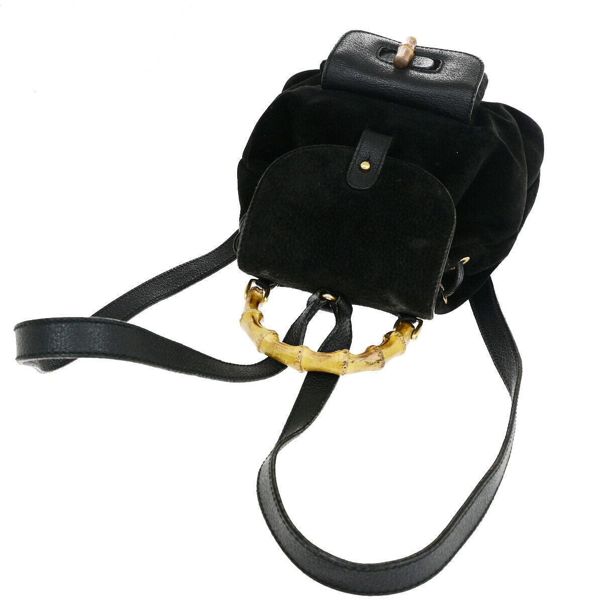 Luxury Gucci Trending 2025 Bamboo Suede Backpack Bag ()