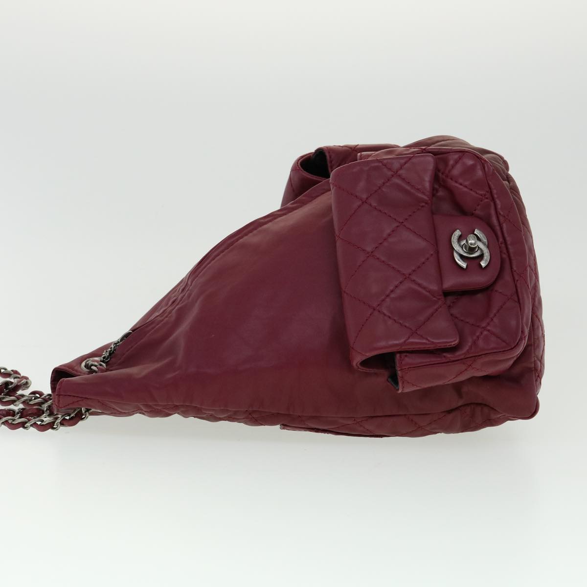 Luxury Chanel Matelasse Chain Backpack Lamb Skin Bordeaux CC 30736A