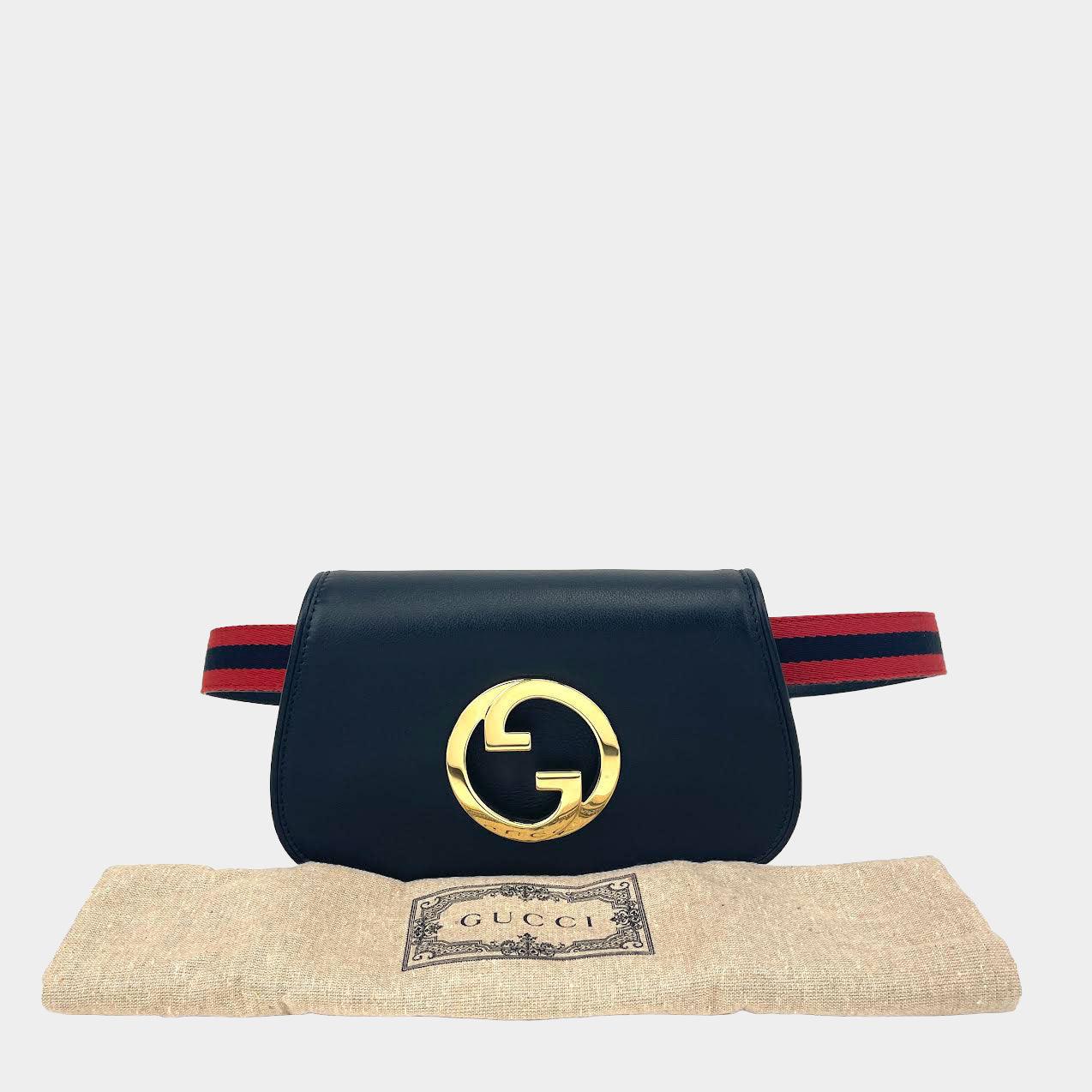 Luxury Gucci Trending 2025 Blondie Belt Bag w/Red & Blue Web Strap