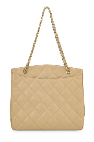 Chanel, Beige Quilted Caviar 'CC' Turnlock Tote Large, Beige