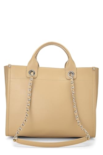 Chanel, Beige Caviar Deauville Medium, Beige