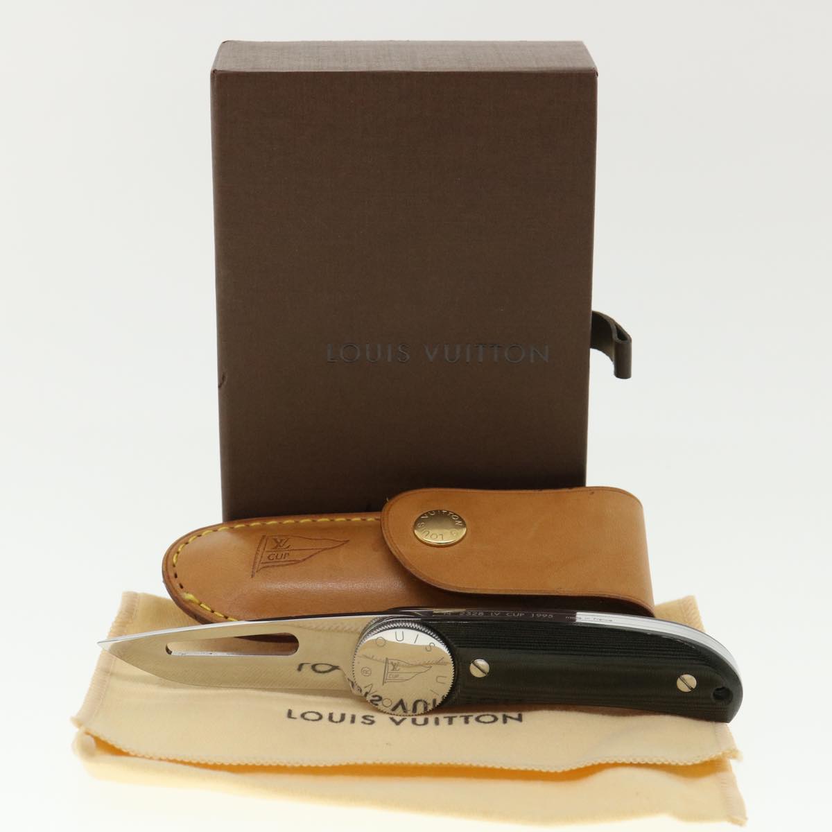 LOUIS VUITTON LV CUP Black Linen Micarta Surcouf Sea Knife M80023 LV 31447A