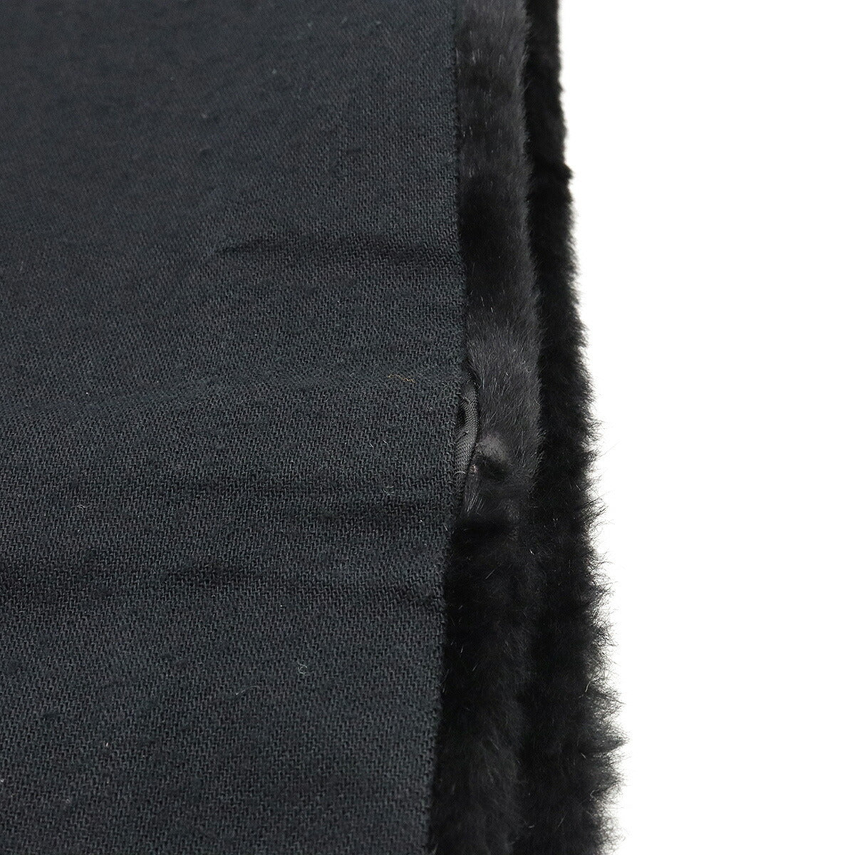 Chanel Matelassé Fur Scarf Black