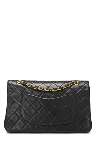 Chanel, Black Quilted Lambskin Classic Double Flap Medium, Black