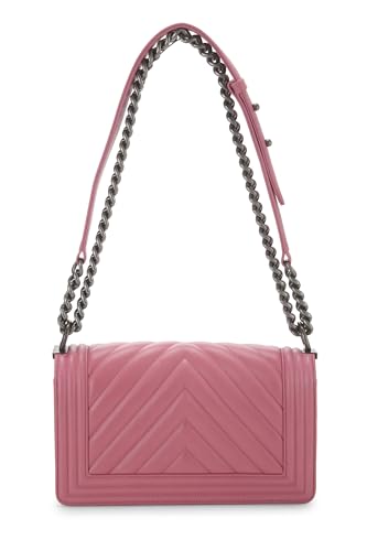 Chanel, Pink Chevron Calfskin Boy Bag Medium, Pink