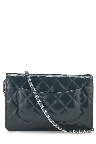 Chanel, Blue Quilted Patent Leather Wallet on Chain (WOC), Blue