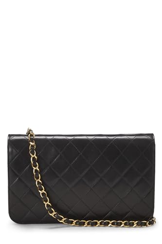 Chanel, Black Quilted Lambskin Snap Full Flap Small, Black