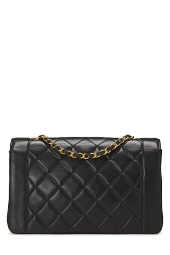 Chanel, Black Quilted Lambskin Diana Flap Medium, Black