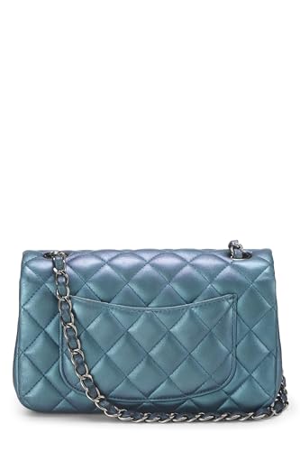 Chanel, Iridescent Blue Quilted Lambskin Classic Double Flap Medium, Blue