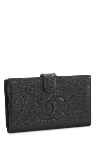 Chanel, Black Caviar Timeless 'CC' Long Wallet, Black