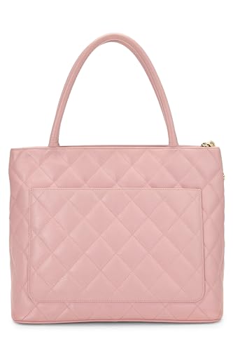 Chanel, Pink Quilted Caviar Medallion Tote, Pink