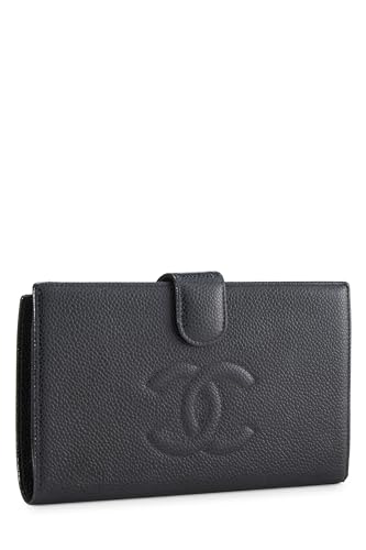 Chanel, Black Caviar Timeless 'CC' Long Wallet, Black