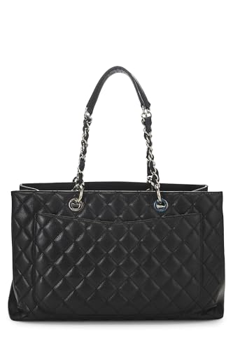Chanel, Black Quilted Caviar Grand Shopping Tote (GST) XL, Black
