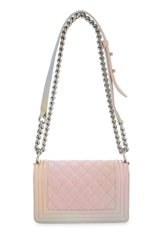 Chanel, Rainbow Quilted Caviar Boy Bag Small, Pink