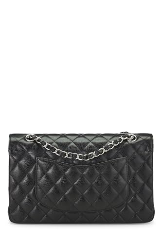 Chanel, Black Quilted Caviar Classic Double Flap Medium, Black