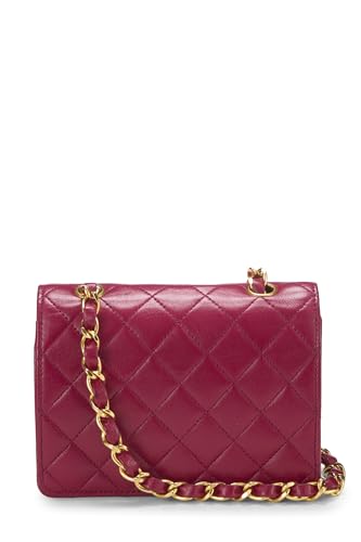 Chanel, Pink Quilted Lambskin Half Flap Micro, Pink