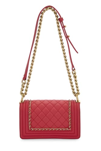 Chanel, Pink Lambskin Chain Around Boy Bag Small, Pink