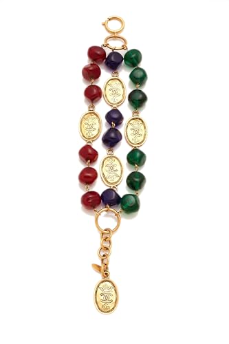 Chanel, Gold & Multicolor Gripoix Bracelet, Gold
