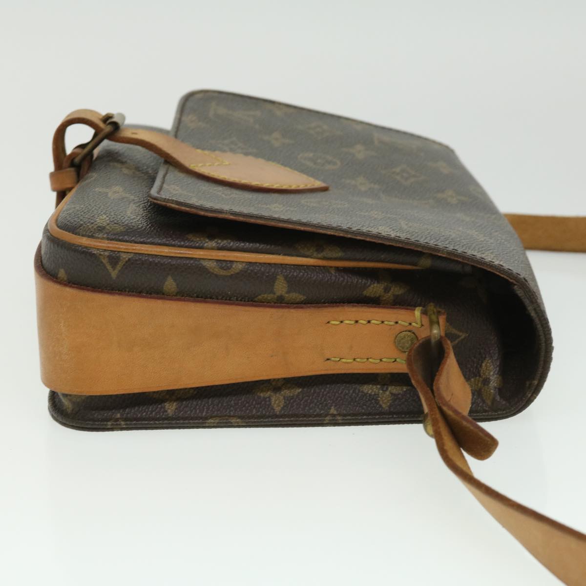 LOUIS VUITTON Monogram Cartouchiere MM Shoulder Bag M51253 LV 32138