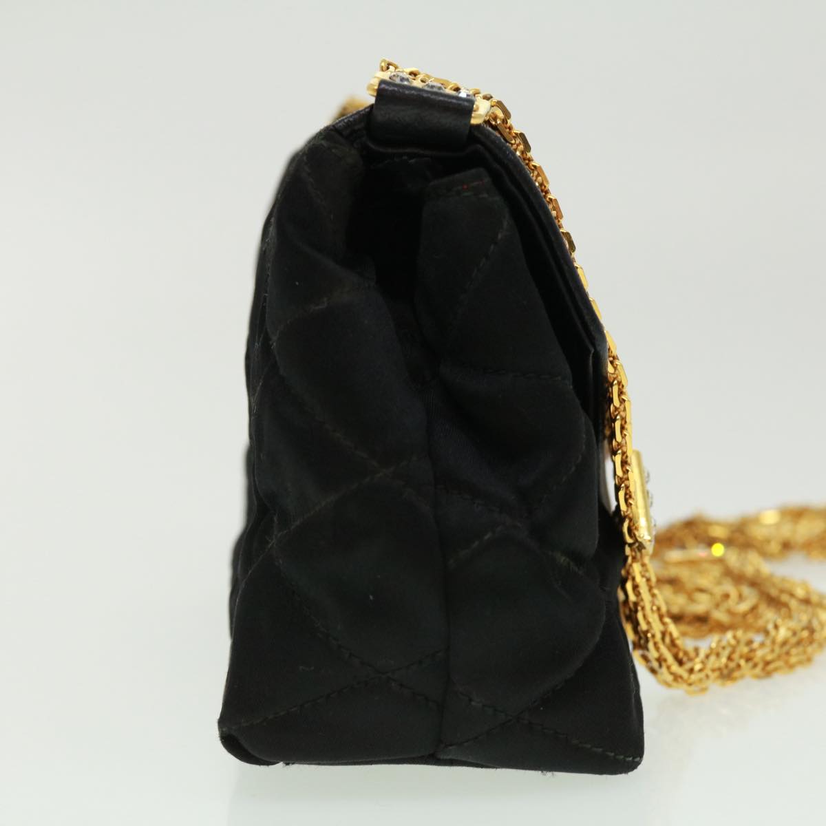 Luxury Chanel Matelasse Chain stone Shoulder Bag Black CC 32695A