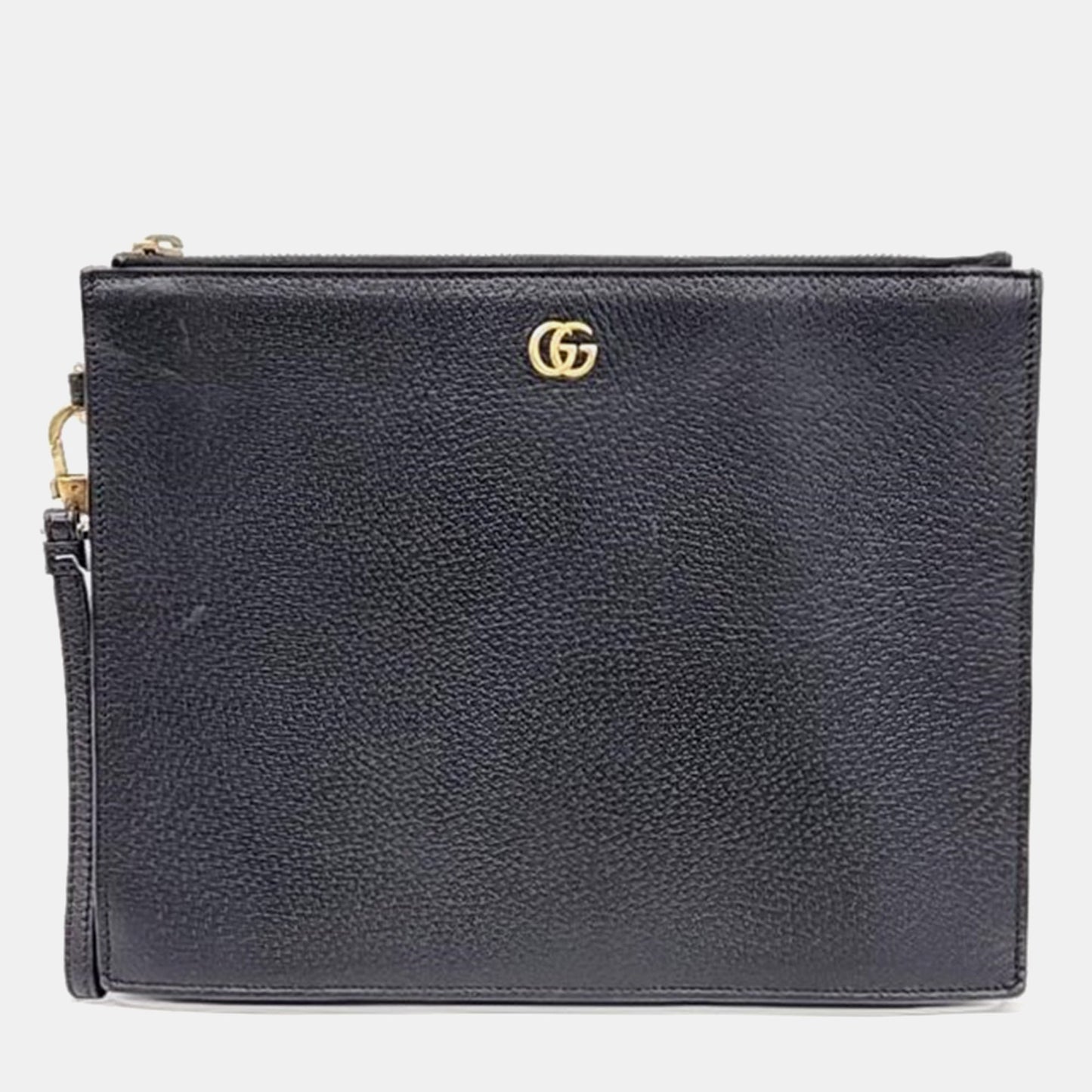 Luxury Gucci Trending 2025 Black Leather Marmont Clutch Bag