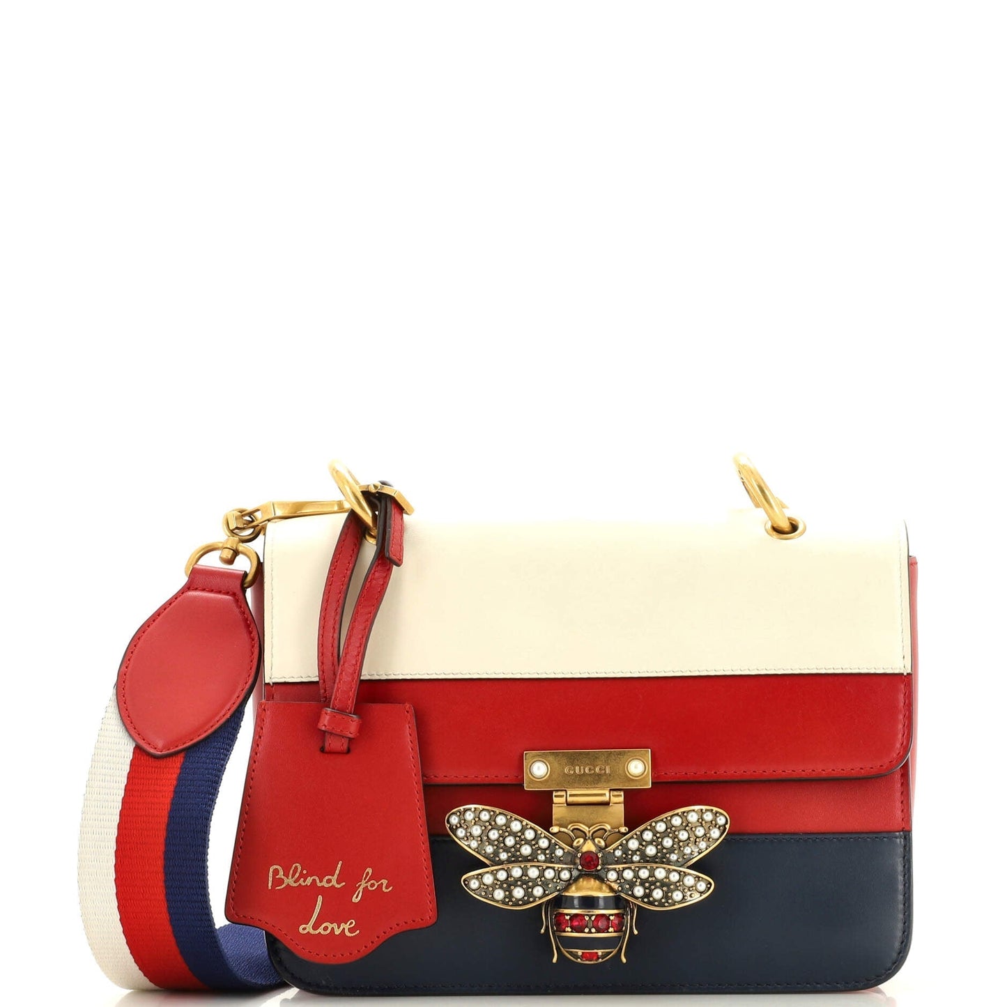 Luxury Gucci Trending 2025 Queen Margaret Flap Bag Colorblock Leather Medium
