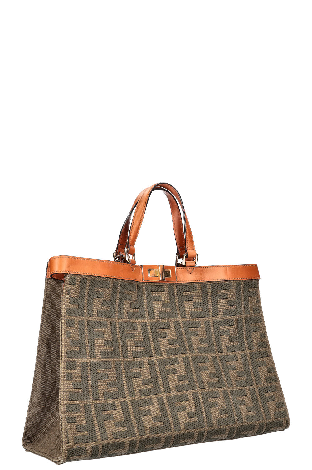 Luxury Fendi Peekabo X Tote Canvas Green