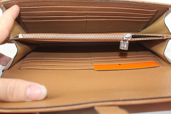 Luxury Hermes Wallet H1528 Ladies Cow Leather Apricot