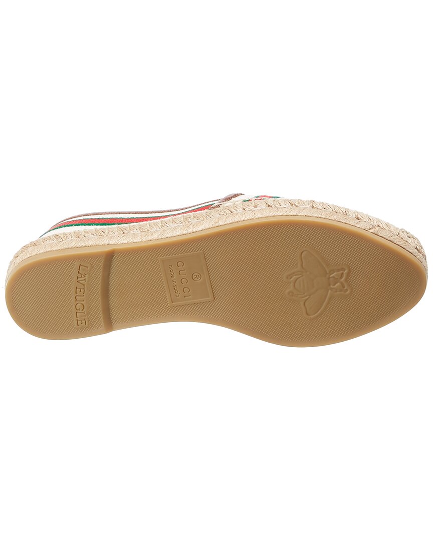 Gucci Interlocking G Embroidered Canvas & Leather Espadrille