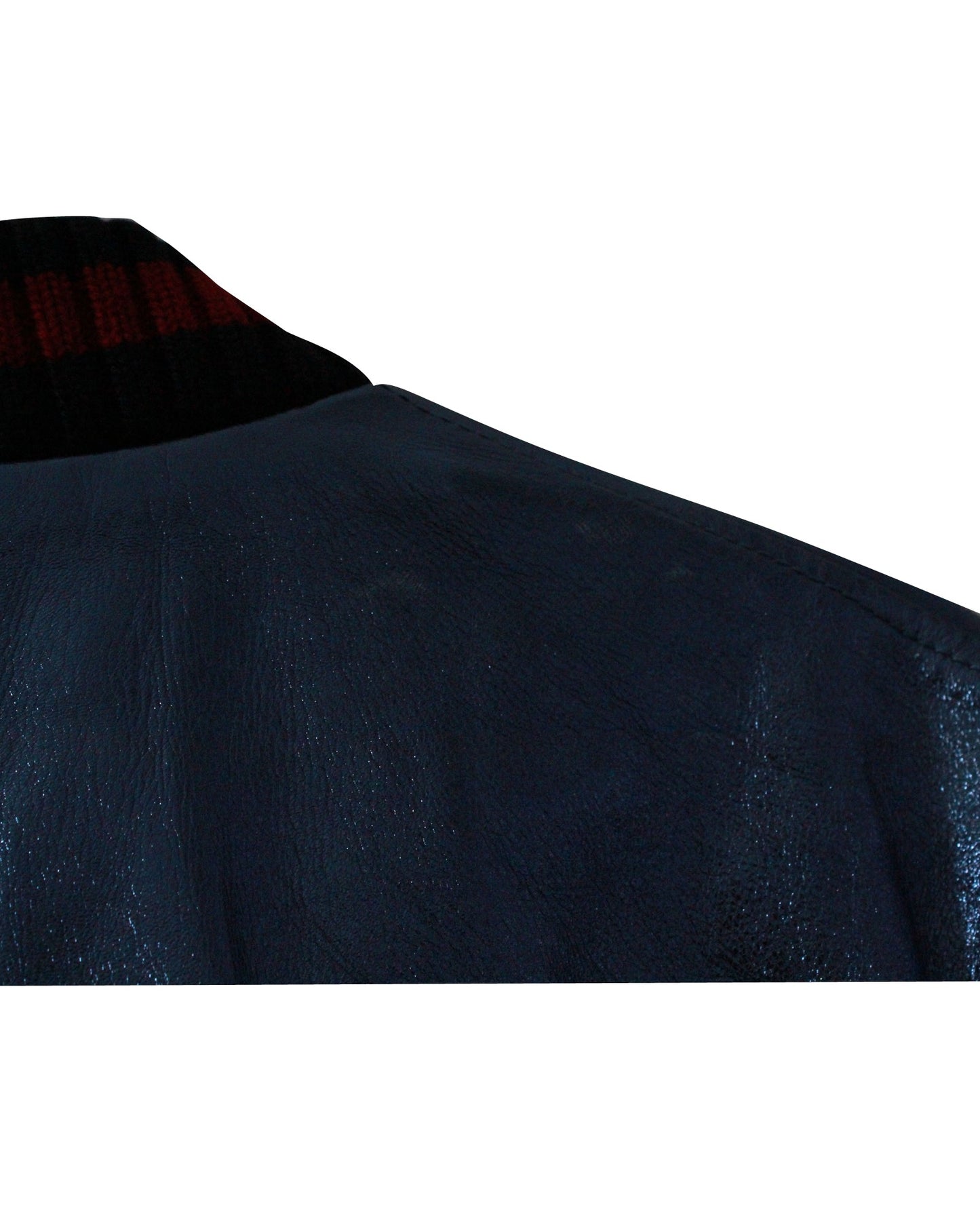 Luxury Gucci Trending 2025 Crackle Bomber Jacket in Blue Leather