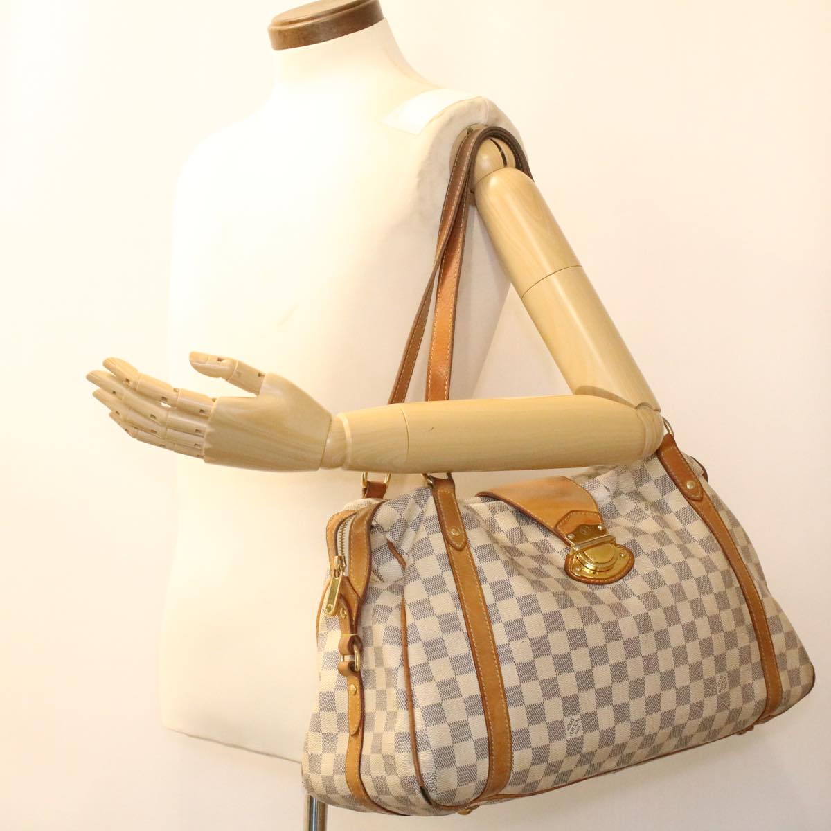 LOUIS VUITTON Damier Azur Stresa GM Tote Bag N42221 LV 34610