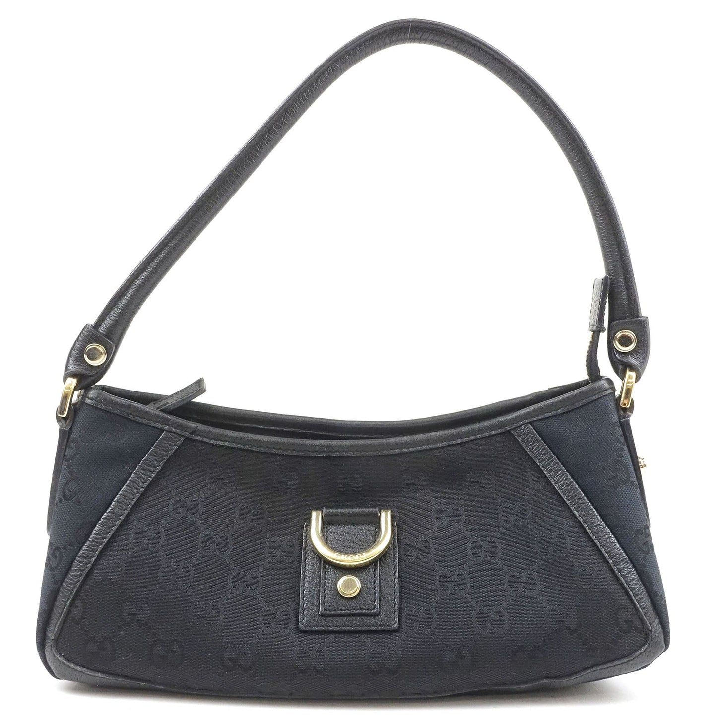 Luxury Gucci Abbey GG Canvas Leather Shoulder Bag Pouch Black 130939
