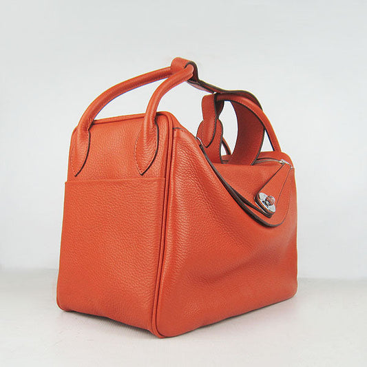 Luxury Hermes Lindy 34cm handbag 6208 orange Silver