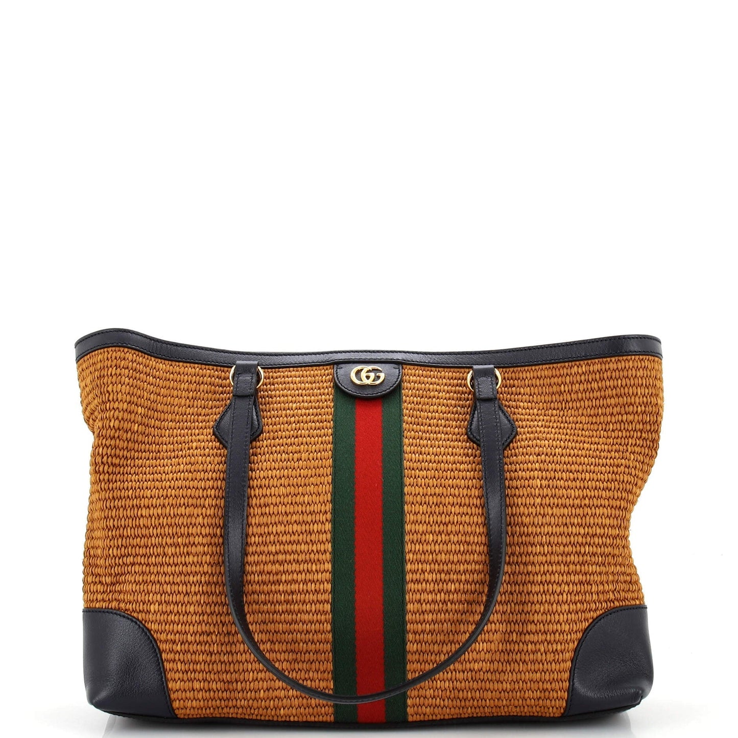 Luxury Gucci Trending 2025 Ophidia Shopping Tote Straw Medium