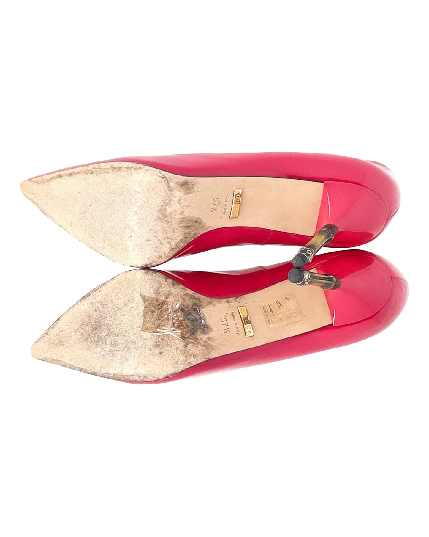 Gucci Kristen Pointed-Toe Pumps in Hot Pink Patent Leather