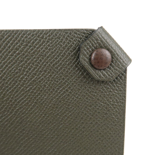 Luxury Hermes Epsom Tarmac PM Passport Case Leather Y Stamp Gray