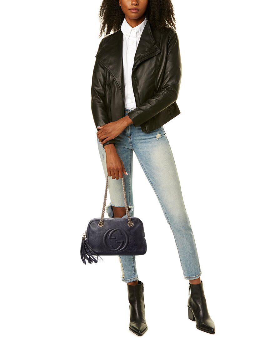 Gucci Black Leather Chain Soho Tote