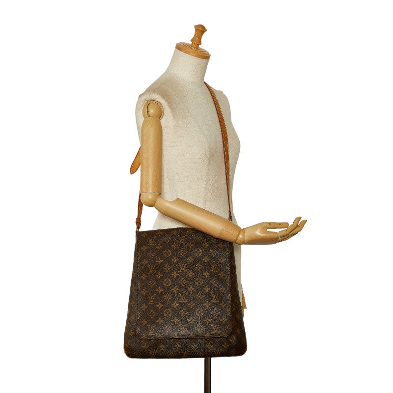 Louis Vuitton Monogram Muset Slipper Shoulder Bag M51256 Brown PVC Leather Louis Vuitton