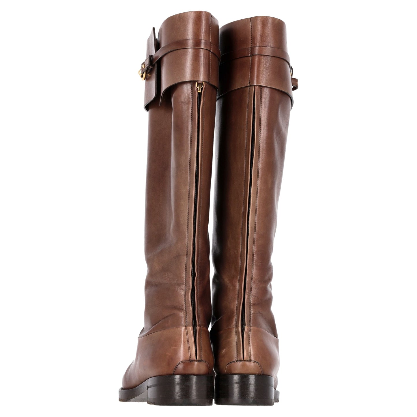 Luxury Gucci Trending 2025 Logo-Plaque Boots in Brown Calfskin Leather