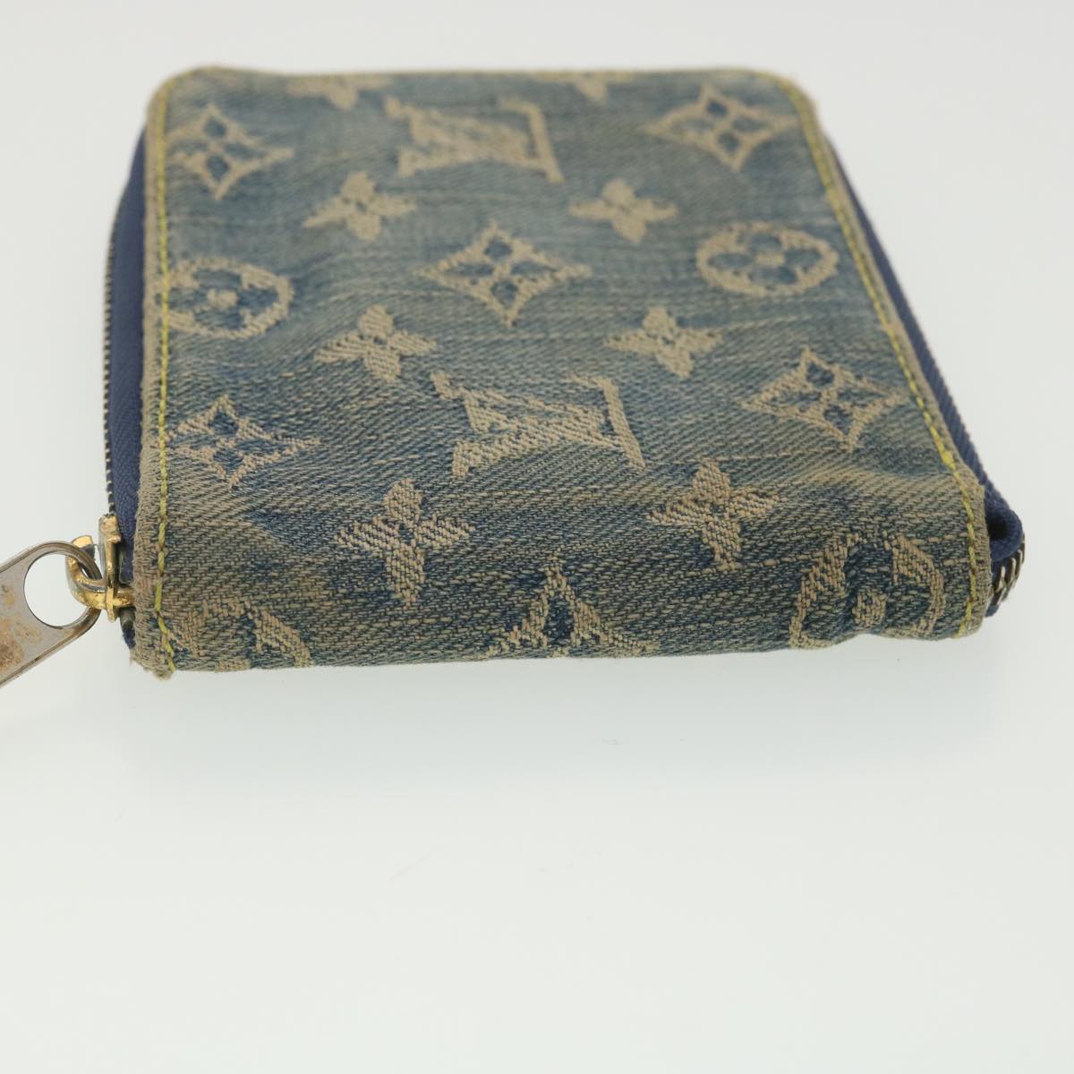 LOUIS VUITTON Monogram Denim Mini Zippy Wallet Wallet Blue M95342 LV 38220