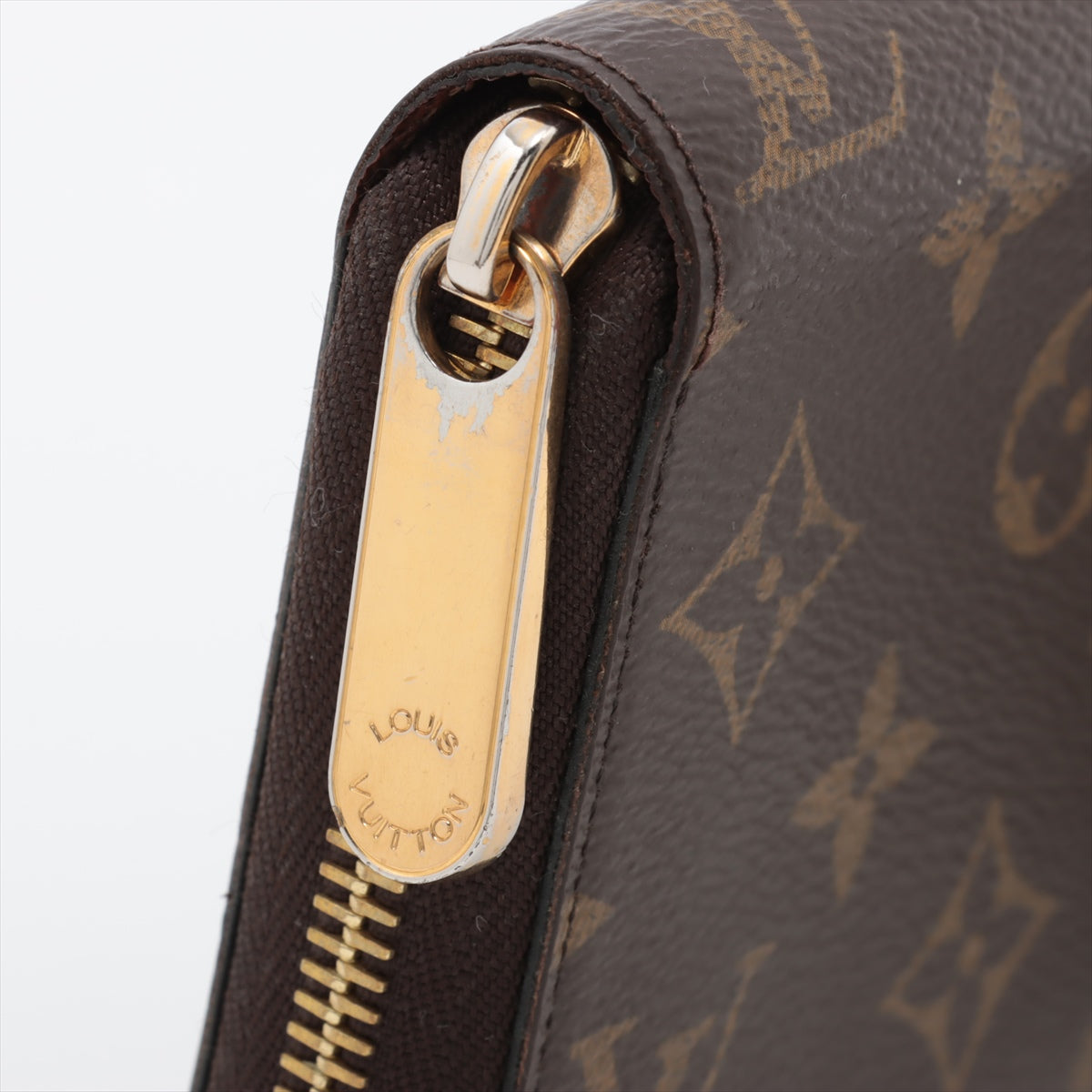 Louis Vuitton Monogram Wallet M42616 Brown Round Zip Wallet