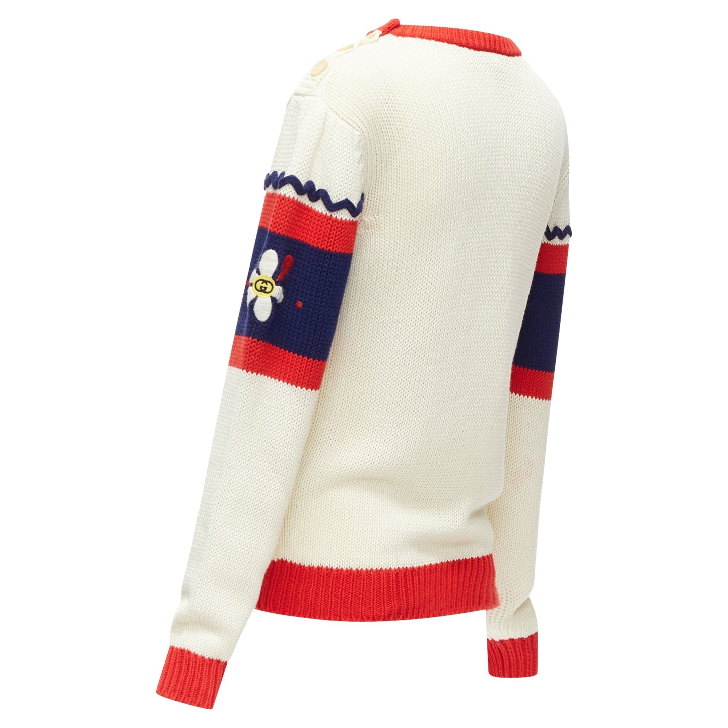 Gucci Kids Cotton GG Logo Daisy Bateau Sweater