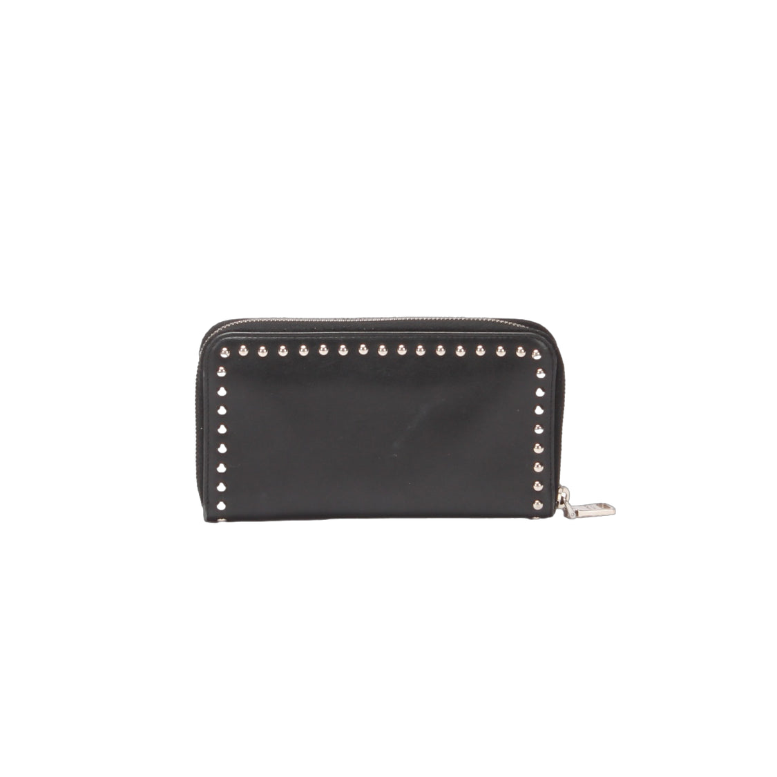Luxury PradaStudded Leather Zip Around Wallet
