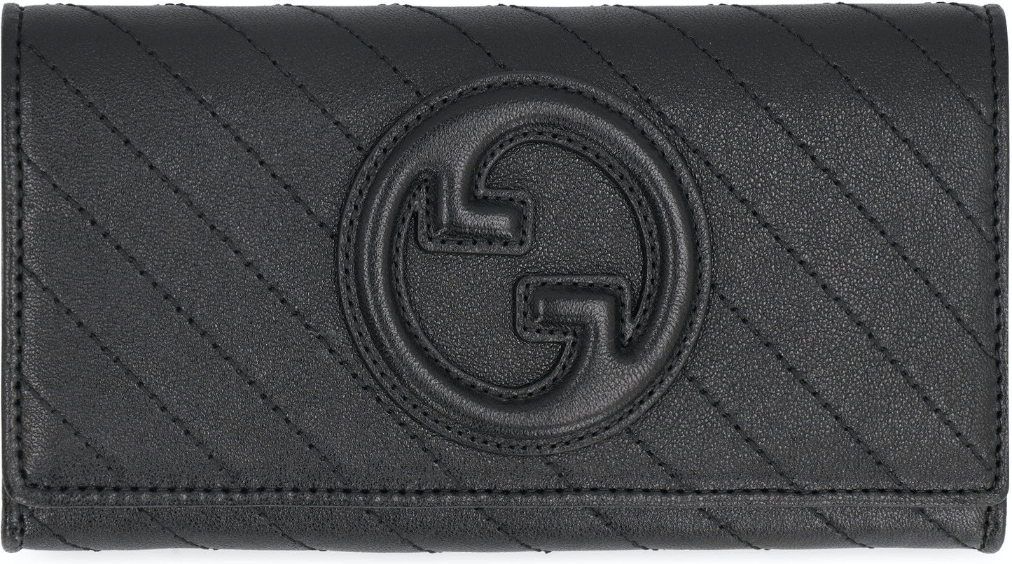 Luxury Gucci Trending 2025 Women's Blondie Continental Wallet In Leather in Black | 760302AACP7 Color 1000