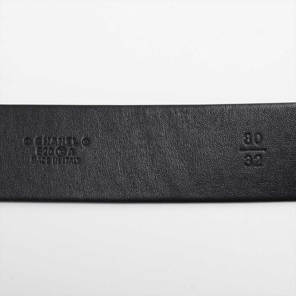 Chanel Coco B20A Belt 80 GP x Rhinestone x Leather Black